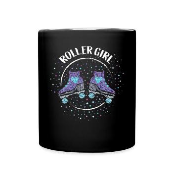 Roller Girl Rollschuhlaufen Rollschuh - Tasse einfarbig - Schwarz - Vorne