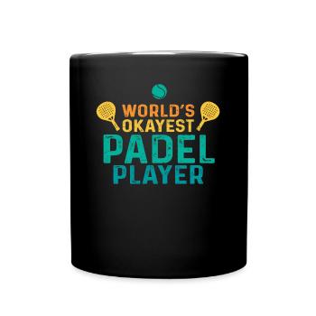 Worlds Okayest Padel Player Retro Padel - Full Colour Mug - black - Front