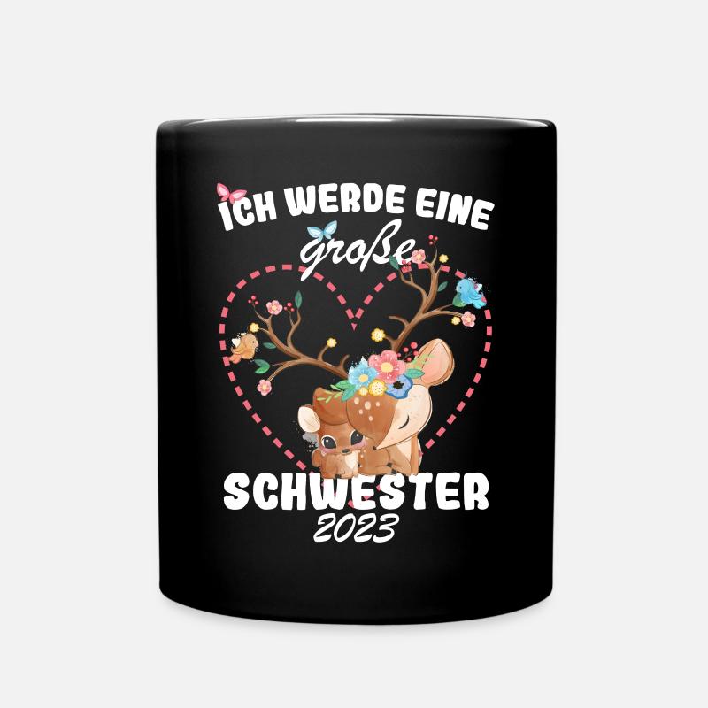 Ich Werde Eine Große Schwester 2023 - Tasse einfarbig - Schwarz