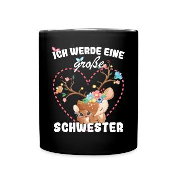 Ich Werde Eine Große Schwester 2023 - Tasse einfarbig - Schwarz - Vorne