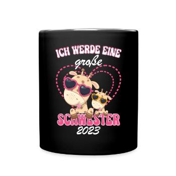 Ich Werde Eine Große Schwester 2023 - Tasse einfarbig - Schwarz - Vorne