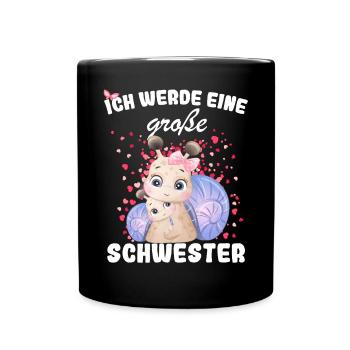 Ich Werde Eine Große Schwester 2023 - Tasse einfarbig - Schwarz - Vorne