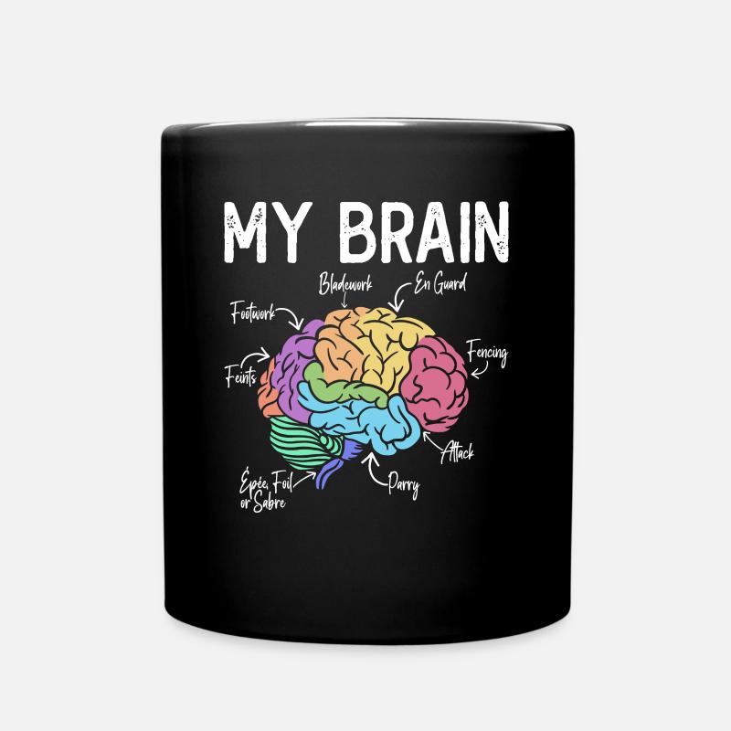 Fechter Anatomie des Gehirns - Fechten Fechter - Tasse einfarbig - Schwarz