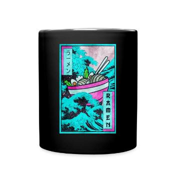 Ramen Kanagawa Wave Vaporwave Aesthetic Taste - Full Colour Mug - black - Front