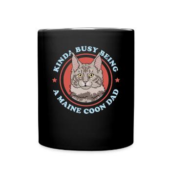 Maine Coon Papa Chat Papa Chat Propriétaire Cadeau - Mug uni - noir - Devant