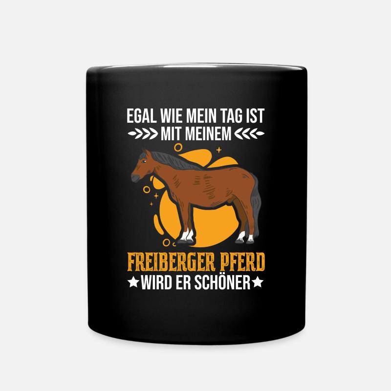 Freiberger Pferd - Tasse einfarbig - Schwarz