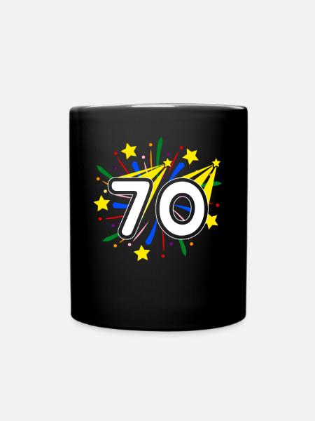 70 years old 70th birthday party number 70 - Full Colour Mug - black