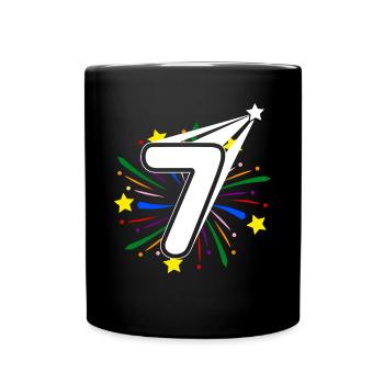 7 ans 7ème anniversaire fête numéro 7 - Mug uni - noir - Devant