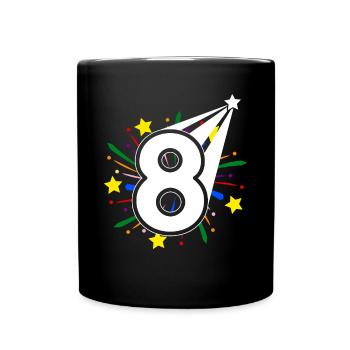 8 years old 8th birthday party number 8 - Full Colour Mug - black - Front