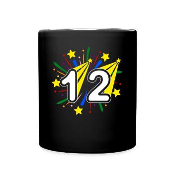 12 years old 12th birthday party number 12 - Full Colour Mug - black - Front