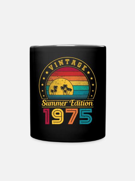Édition d’été 1975 Anniversaire Vintage 1975 Rétro - Mug uni - noir