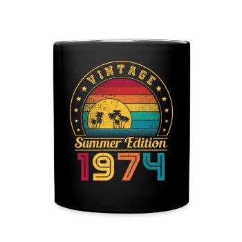 Summer Edition 1974 Geburtstag Jahrgang 1974 Retro - Tasse einfarbig - Schwarz - Vorne
