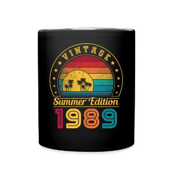 Édition d’été 1989 Anniversaire Vintage 1989 Rétro - Mug uni - noir - Devant