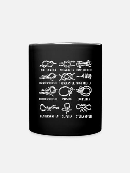 12 Knoten Boot Segeln Kapitän - Tasse einfarbig - Schwarz