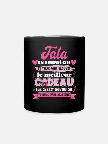 Meilleur cadeau tata citation coeur ruban - Mug uni - noir