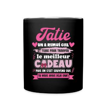 Meilleur cadeau tatie citation coeur ruban coeur - Mug uni - noir - Devant