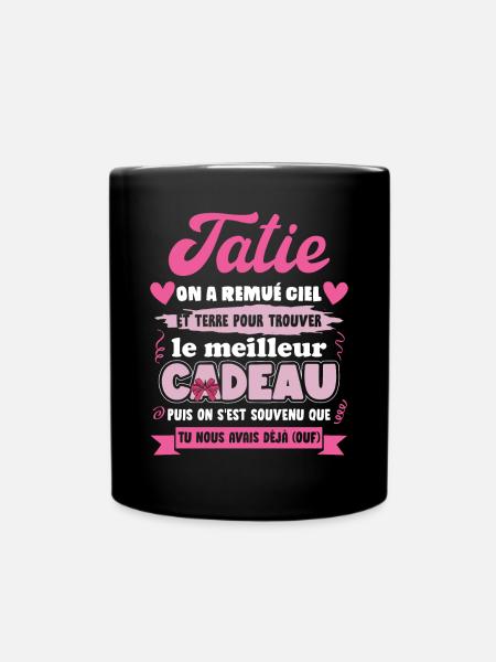 Meilleur cadeau tatie citation coeur ruban coeur - Mug uni - noir