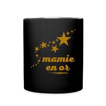 MAMIE en or - Mug uni - noir - Devant