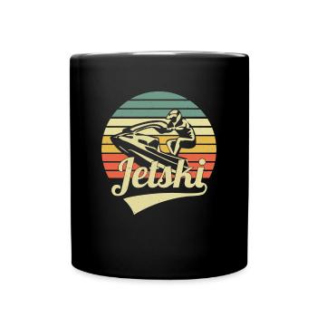 Jet Ski Retro Vintage Sunset Water Scooter Jet Ski - Tasse einfarbig - Schwarz - Vorne