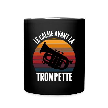 le calme avant la trompette - Mug uni - noir - Devant