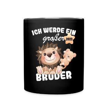 Ich Werde Großer Bruder 2023 Nachwuchs Verkünden - Tasse einfarbig - Schwarz - Vorne