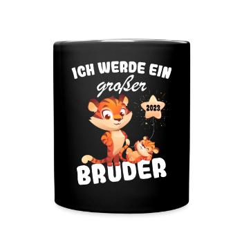 Ich Werde Großer Bruder 2023 Nachwuchs Verkünden - Tasse einfarbig - Schwarz - Vorne
