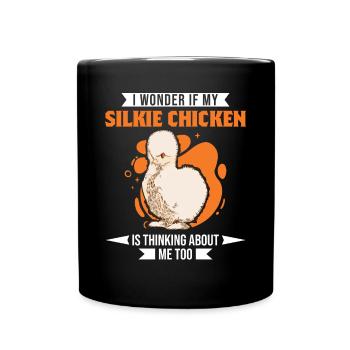 Silkie Chicken Seidenhuhn Seidenhühner - Tasse einfarbig - Schwarz - Vorne