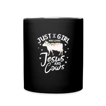 Cow Jesus - Full Colour Mug - black - Front