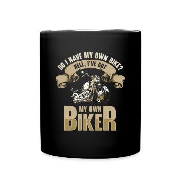 Biker Motorcyclist Chopper Motorcycle Rocker Moped - Full Colour Mug - black - Front