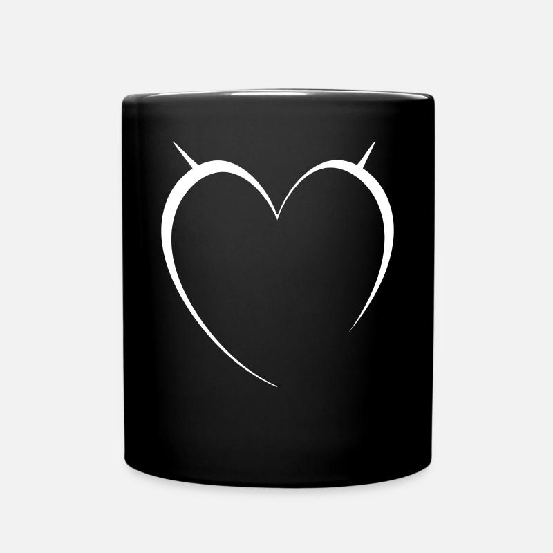 Herz Weiss Einfaches Design - Tasse einfarbig - Schwarz
