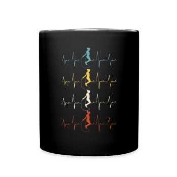 Jump Rope Skipping Rope Jumping Heartbeat - Tasse einfarbig - Schwarz - Vorne
