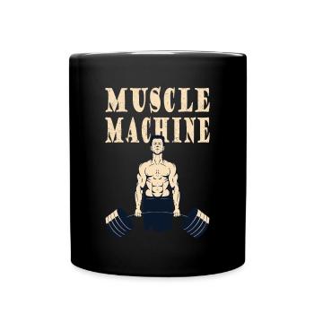 Strongman Muscle Machine Fitness Bodybuilding - Tasse einfarbig - Schwarz - Vorne