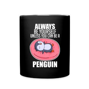 Pinguin Pinguine - Tasse einfarbig - Schwarz - Vorne