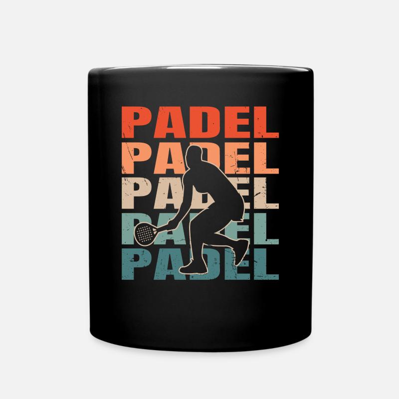 Cool Retro Text Silhouette Padel - Mug uni - noir
