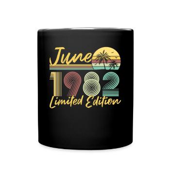 Juin 1982 Cadeau d’anniversaire en édition limitée - Mug uni - noir - Devant