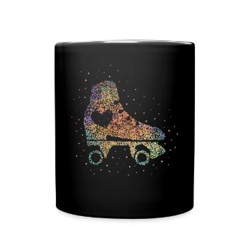 Rollschuh Rollschuhlaufen Rollkunstlauf - Tasse einfarbig - Schwarz - Vorne