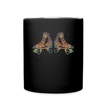 Rollschuhe Rollschuhlaufen Rollkunstlauf - Tasse einfarbig - Schwarz - Vorne