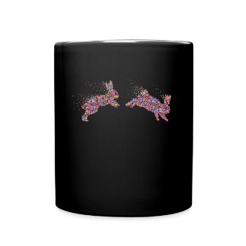 Rabbit Rabbit Rabbit Dwarf Rabbit - Full Colour Mug - black - Front