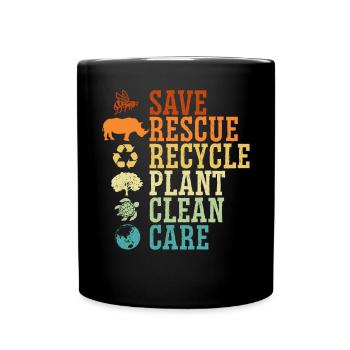 Environmentalist Nature Recycling Mother Earth Day - Full Colour Mug - black - Front