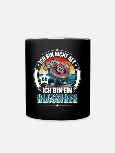 66. Geburtstag Kassette Retro Vintage - Tasse einfarbig - Schwarz