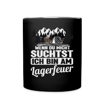 Pfadfinder Scout du findest mich am Lagerfeuer - Tasse einfarbig - Schwarz - Vorne