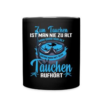 Taucher Taucherbrille Zum Tauchen - Tasse einfarbig - Schwarz - Vorne