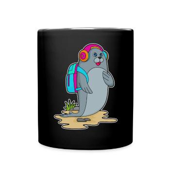 Seal Hiker Backpack Hiking - Full Colour Mug - black - Front