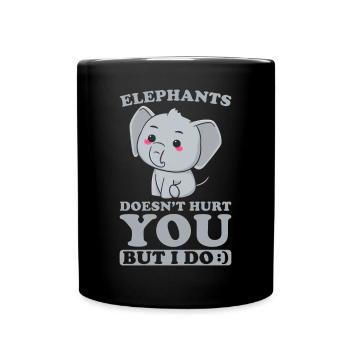 Elephants ne vous fait pas de mal, mais je le fais - Mug uni - noir - Devant