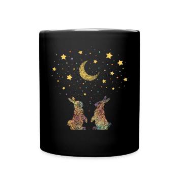 Kuschelshirt Hasen Häschen Kaninchen - Tasse einfarbig - Schwarz - Vorne