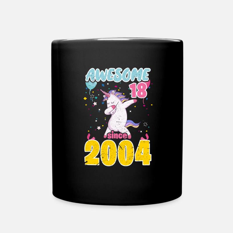 18. Geburtstag Einhorn - Tasse einfarbig - Schwarz