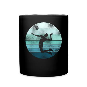 Volleyball Player Team Retro - Full Colour Mug - black - Front