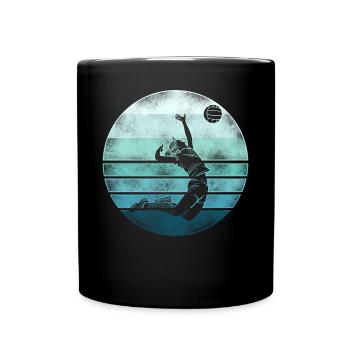 Volleyball Player Team Retro - Tasse einfarbig - Schwarz - Vorne