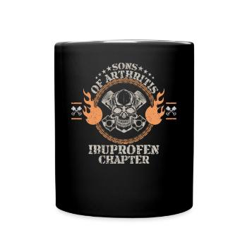 Sons mit Arthritis Ibuprofen Motorradfahrer - Tasse einfarbig - Schwarz - Vorne