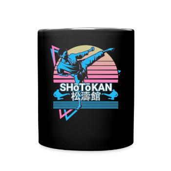 Shotokan Karate Japanese Martial Arts Retro - Full Colour Mug - black - Front